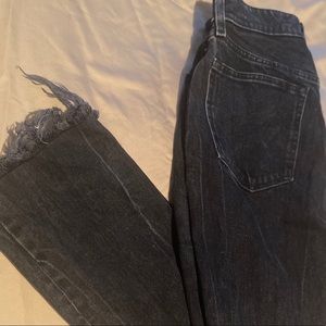 Black High rise mom jean